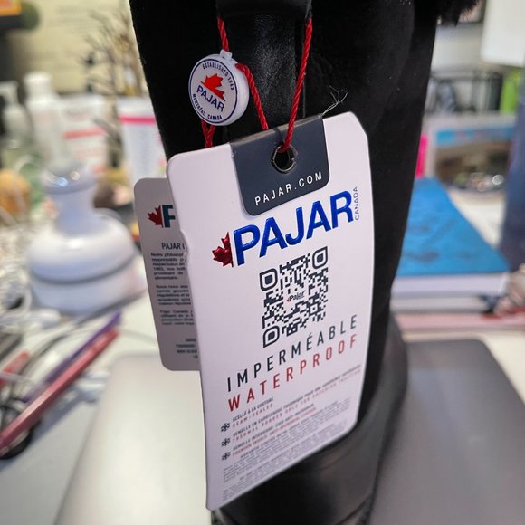 Pajar Canada Amal NIB Black Suede and leather fur-lined snow boots sz39 US 8.5 - Picture 3 of 5